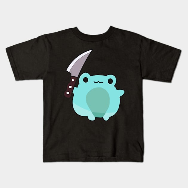 Funny frog with knife! Kids T-Shirt by Anime Meme's